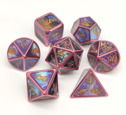 Set Dadu Polyhedral Massal Tidak Beracun OEM, Tahan Aus Polyhedral 7 Die
