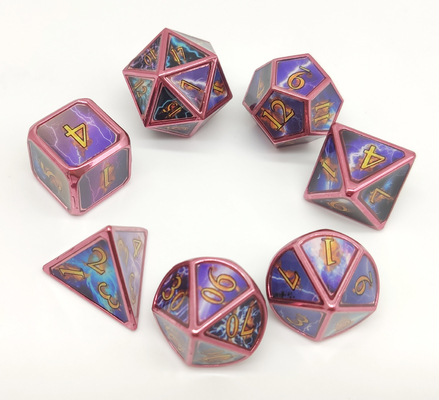 Set Dadu Polyhedral Massal Tidak Beracun OEM, Tahan Aus Polyhedral 7 Die