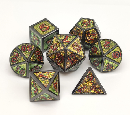 CE Sharp Edge Metal Polyhedral Dice Serbaguna Untuk Dungeons And Dragons