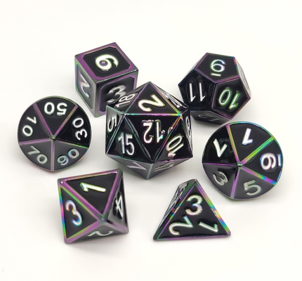 Set Dadu RPG Hitam Dipoles Tangan Tahan Lama Untuk Shadowrun Dan Pathfinder