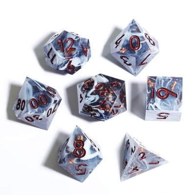 Polyhedron Resin Ringan Dadu RPG Penuangan Tangan Serbaguna