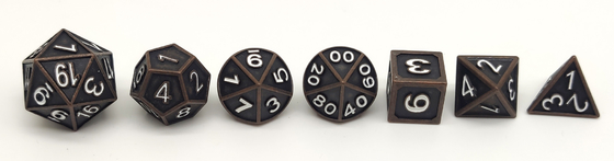 Set Dadu Polyhedral Logam Kokoh Tidak Berbau, Dadu Mini Logam Tahan Aus