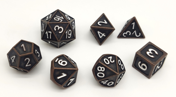Set Dadu Polyhedral Logam Kokoh Tidak Berbau, Dadu Mini Logam Tahan Aus