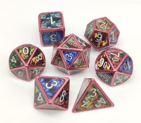 Set Dadu Polyhedral Logam Kokoh Tidak Berbau, Dadu Mini Logam Tahan Aus