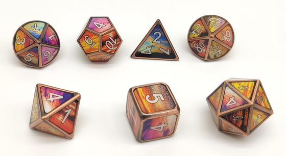Antiwear Nontoxic Metal Dice RPG Ukiran Indah Untuk Koleksi