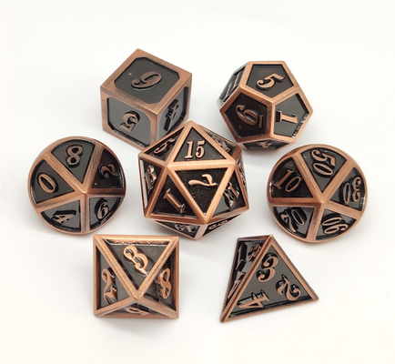 Tabletop Game Metal RPG Dice Tahan Lama Antiwear Ukiran Indah