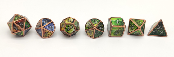 Dadu Mini RPG Bertema Mewah Mengatur Tepi Tajam Rapi Untuk Shadowrun