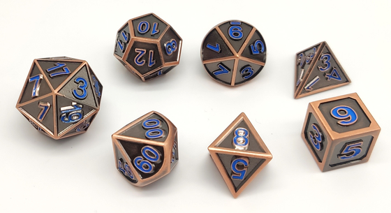 Zinc Alloy DND Mini RPG Dice Set 7 Pcs Polyhedron Tahan Aus