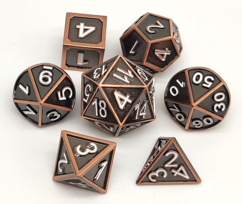 Dadu Logam Kecil Serbaguna, Set Dadu Polyhedral Mini Tidak Berbau