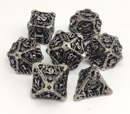 Buatan Tangan Logam Mini RPG Dadu 7 Piece Set Permukaan Berlapis Emas