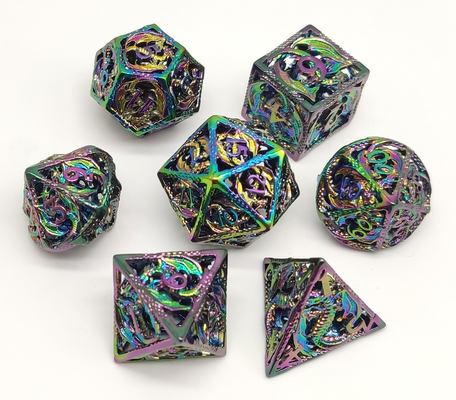 Polyhedron Black Metal DND Dice Kokoh Tidak Beracun Suhu Tinggi