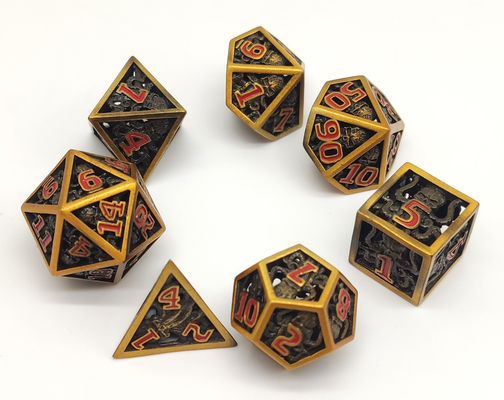 Handcarved Metal Mini Polyhedral Dice Tepi Tajam Rapi Tahan Air