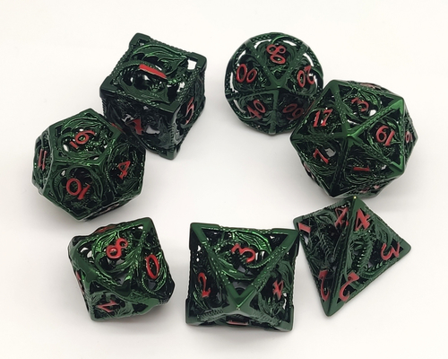 Dadu Polyhedral Logam Keren Buatan Tangan Praktis Tahan Lama Untuk Shadowrun