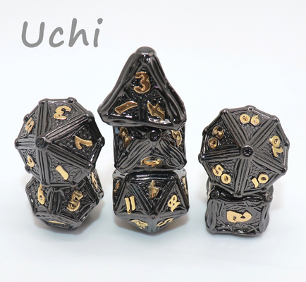 Dadu Logam Kecil Kokoh Praktis, Set Dadu Mungil Tajam Polihedral