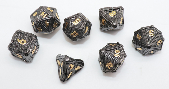 Dadu Miniatur Ukiran Tangan CE Set Poles Polihedral Serbaguna