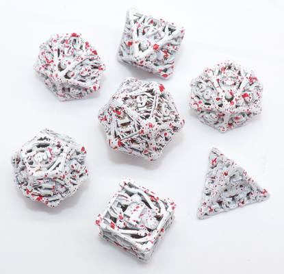 Set Dadu Kecil Antiwear Tahan Lama, Dadu Polyhedral Putih Buatan Tangan