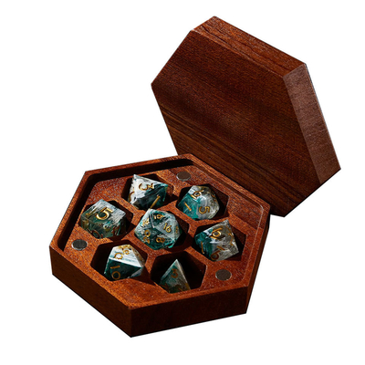 Set Kotak Dadu Antiaus Portabel, Set Dadu Polihedral 7 Bagian Ringan