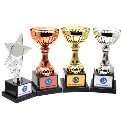Piala Trofi Logam Bola Basket Kustom Bahan Tembaga Paduan Seng
