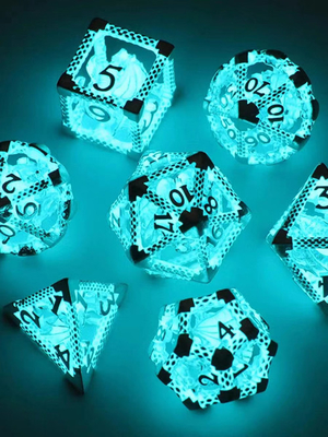Fun RPG DND Dice Set Transparan Led Luminous Dice Dungeons and Dragons