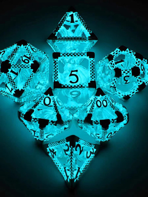 Fun RPG DND Dice Set Transparan Led Luminous Dice Dungeons and Dragons