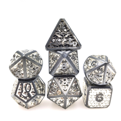 Batu Permata Tembus Resin Logam Dadu RPG Tepi Tajam Mesin Slot Resin Polyhedral