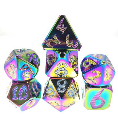 Dadu RPG DND Proses Tajam Rapi Die Casting Polyhedron Dadu Mini Set Warna Mempesona untuk game rpg