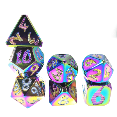 Dadu RPG DND Proses Tajam Rapi Die Casting Polyhedron Dadu Mini Set Warna Mempesona untuk game rpg