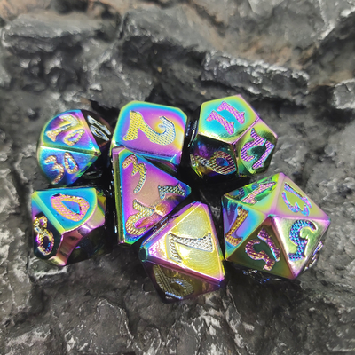Tangan Diukir Tahan Lama Untuk Dunia Savage Polyhedral Changing Dice Portable Anti wear Dice