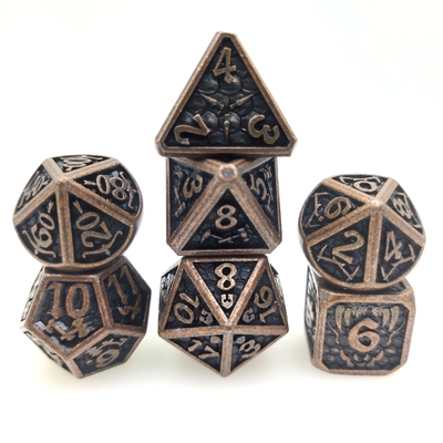 Set Dadu Logam Berat Tahan Aus Set Dadu Polihedral Buatan Tangan