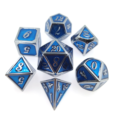 Metal Polyhedral Ming Dice Set Serbaguna Custom Edge Ringan Tajam