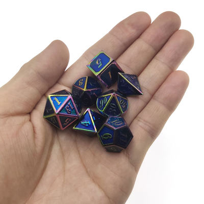 Set Dadu Polihedron Kustom Multifungsi Buatan Tangan Logam Tidak Beracun Dipoles