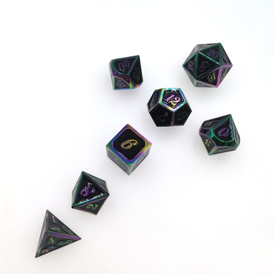 Dadu Set Emas Untuk Ruang Bawah Tanah Dan Naga Pelapisan Praktis Dazzling Polyhedral Tajam