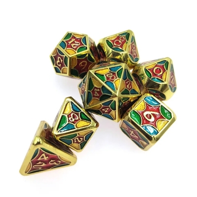 TRPG Running Group Metal Dice Naga Dan Dungeon Berwarna-warni Spiderweb