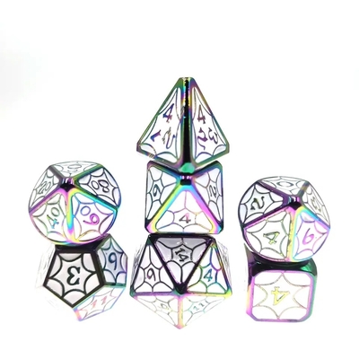 OEM Metal Dice Sets Nontoxic Bulk RP Hand Polyhedron Untuk Dunia Liar