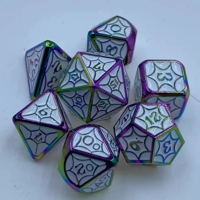 OEM Metal Dice Sets Nontoxic Bulk RP Hand Polyhedron Untuk Dunia Liar