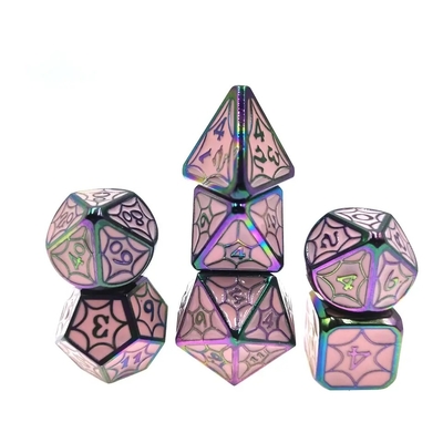 OEM Metal Dice Sets Nontoxic Bulk RP Hand Polyhedron Untuk Dunia Liar