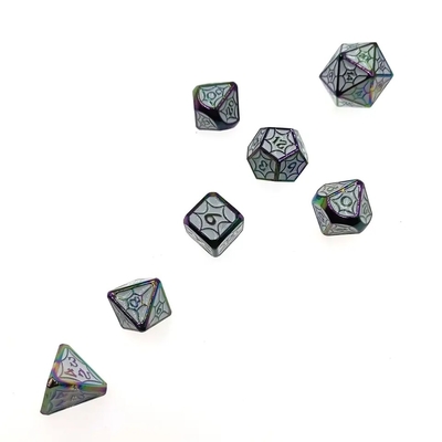 OEM Metal Dice Sets Nontoxic Bulk RP Hand Polyhedron Untuk Dunia Liar