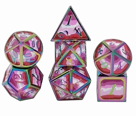 16mm Smooth RPG Metal Dice Custom DND Logo Pelangi Game Set