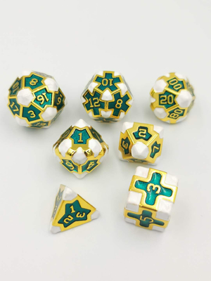 Baroque 7 Piece Polyhedral Gaming Dice Set Metal Sharp Edge Untuk RPG