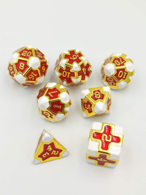 Baroque 7 Piece Polyhedral Gaming Dice Set Metal Sharp Edge Untuk RPG