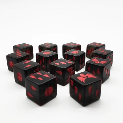 Permukaan mulus resin kristal permainan dadu set permainan acrylic yang disesuaikan