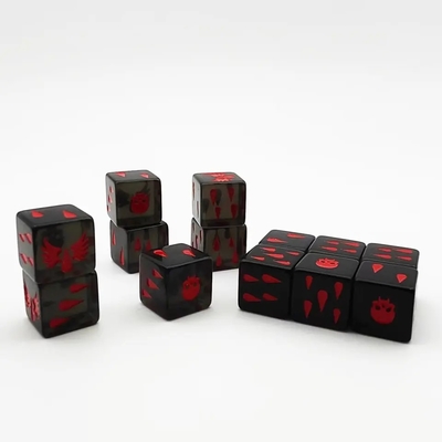 Permukaan mulus resin kristal permainan dadu set permainan acrylic yang disesuaikan