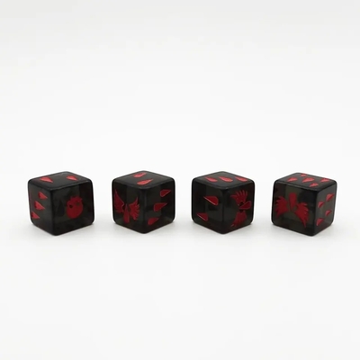 Permukaan mulus resin kristal permainan dadu set permainan acrylic yang disesuaikan