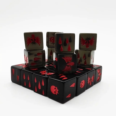 Permukaan mulus resin kristal permainan dadu set permainan acrylic yang disesuaikan