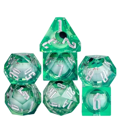 16mm Full Polyhedral Dice Moving Dungeons And Dragons Bloodshot Blue Eye Dice Set Untuk Peran