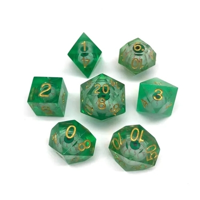 16mm Full Polyhedral Dice Moving Dungeons And Dragons Bloodshot Blue Eye Dice Set Untuk Peran