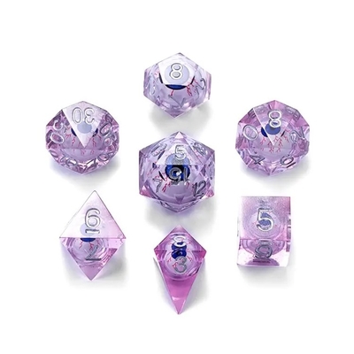 16mm Full Polyhedral Dice Moving Dungeons And Dragons Bloodshot Blue Eye Dice Set Untuk Peran