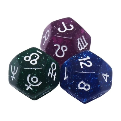 3pcs/ Set Resin Polyhedral Dice Multi-Color 16mm Fate Sign Number Constellation