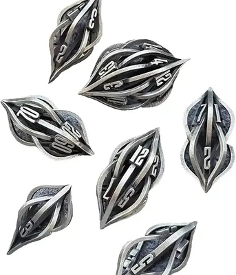 3D Printing Cthulhu Metal Dice 7 Piece Set Dragon And Dungeon DND RPG