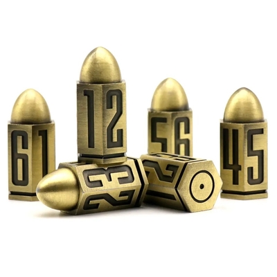 D6 Bullet Metal Dice Set 6 Pcs 6 Sisi Untuk Dnd Dungeons Rpg Warhammer Shadowrun Dice